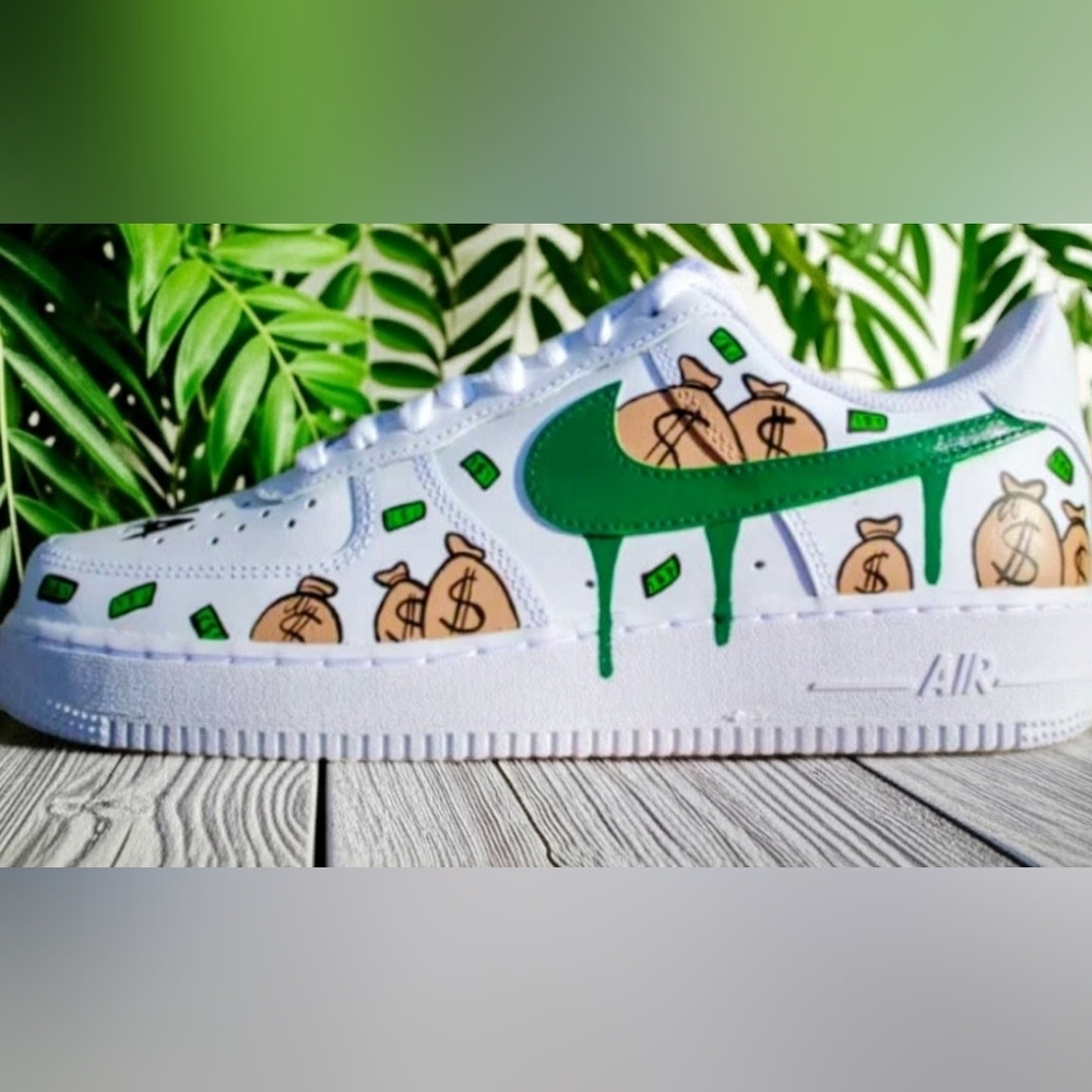 Nike Air Force 1 '07 Custom “Money Stacks” – Hand Painted – Limited Edition - Picture 3 of 5